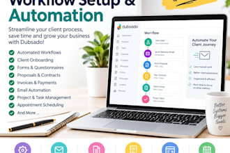 set up dubsado CRM, workflows, forms, and email automation onboarding
