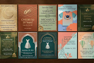 design graduation party invitation card for birthday, wedding or any event