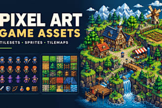 do pixel art tileset pixel tileset 2d sprite sheet pixel tilemap pixel character