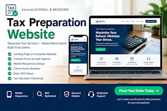 tax preparation landing page with lead capture form