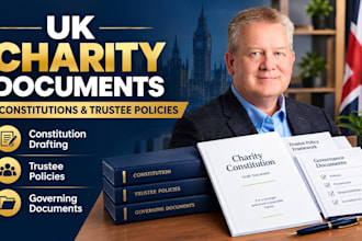 draft UK charity constitutions, trustee policies and governing documents