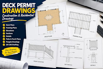 draw deck permit plans and construction drawings