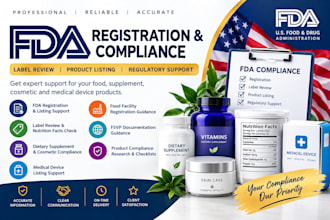 assist with fda registration, compliance, label review and product listing