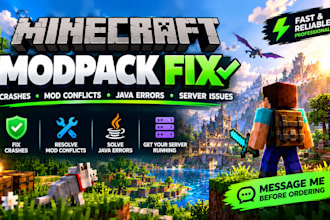 fix minecraft modpack crashes, mod conflicts, java errors and server issues fast
