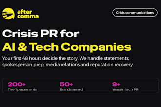 provide crisis PR and reputation management for tech startups