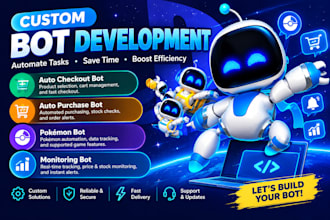 build target auto checkout bot, auto purchase bot, pokemon bot, monitoring bot