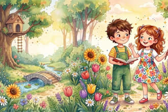 children story children story book illustration children story book illustration