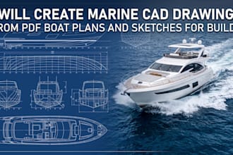 create marine cad drawing from pdf boat plans and sketches for builds