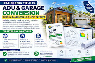 engineer adu title 24 energy calculation cf1r report for garage permit