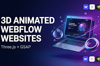 design a 3d animated webflow website with threejs and gsap