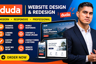 build and design a website using the duda website builder professionally