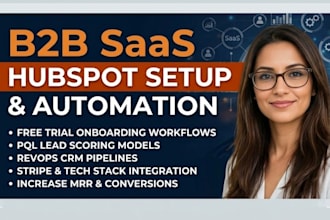 setup hubspot CRM and onboarding workflows for b2b saas companies