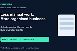 build custom PHP laravel forms dashboards and web applications