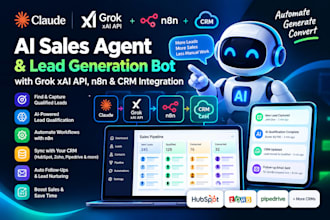 claude ai sales agent grok xai api grok ai lead generation bot n8n crm integrate