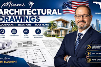 create miami fl architectural drawings, floor plans, elevations and roof plans