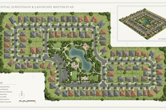 design land subdivision plans, master plan, site plans and landscape layouts