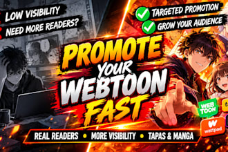 do webcomic promotion, webtoon tapas, wattpad, manga, comic promotion