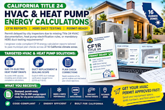 engineer hvac heat pump title 24 energy calculation cf1r report permit