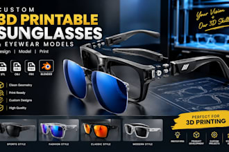 create custom 3d printable sunglasses frame models eyewear designs