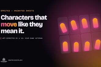 create game sprites and animated sprite sheets in your style