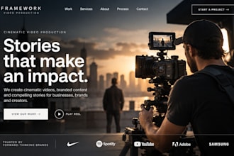 build squarespace videogrpher website video production portfolio website