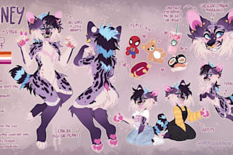 draw furry reference sheet furry art, fursuit ref sheet nsfw fursona oc no ai