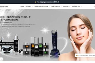 design skincare beauty website, shopify cosmetic store, spa and beauty store