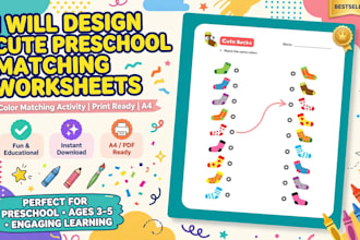 design preschoolers matching worksheets