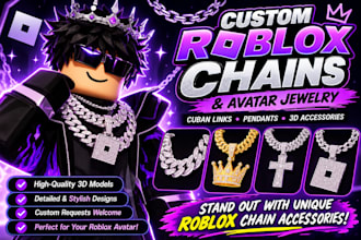 create custom 3d roblox chains and avatar jewelry