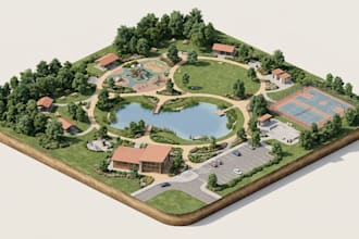 design 2d,3d park maps, recreation maps, visitor guides and wayfinding maps