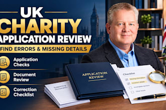 review your UK charity application for errors and missing information