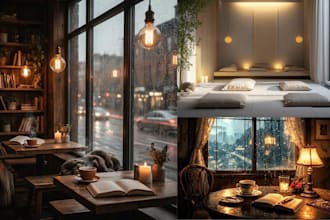 4k cozy ambience videos with rain, jazz, snow and meditation