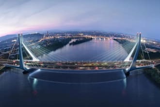 create 3d bridge design, 3d modeling and realistic renders