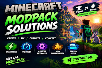 fix, optimize create modpacks minecraft forge to fabric, minecraft developer