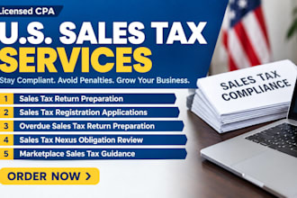 prepare US sales tax returns and help with sales tax compliance