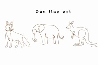 draw unique one line art, vector line art illustration, minimalist line art logo