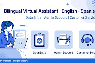 be your bilingual virtual assistant for data entry and support