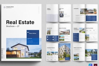 design commercial real estate brochure booklet, property investment portfolio