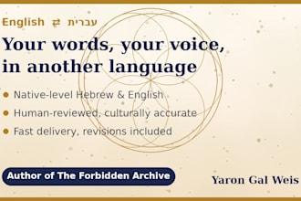 translate hebrew to english or english to hebrew, human quality, fast