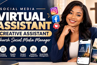 social media virtual assistant creative assistant  church social media manager