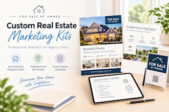 design a for sale by owner fsbo property flyer and home buyer packet in canva