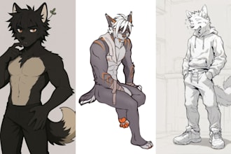 draw furry art fursona furry oc furry character,anthro character illustration