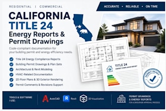 prepare ca title 24 rescheck , comecheck adu city permit approval