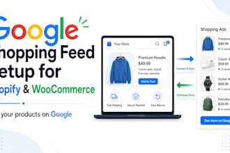 set up your google shopping feed for shopify or woocommerce