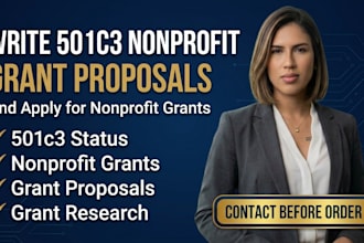write 501c3 nonprofit grant proposals and apply for nonprofit grants