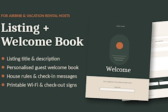 write your airbnb listing description and guest welcome book