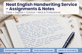 do neat english and urdu handwriting for assignments notes