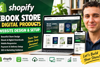 build shopify ebook store and print on demand website for your shopify store