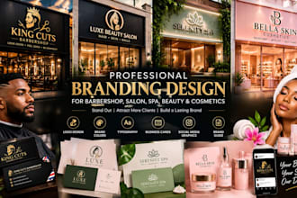 design barbershop salon spa beauty and cosmetics branding