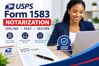 notarize usps form 1583 online fast, remote online notary public for legal doc